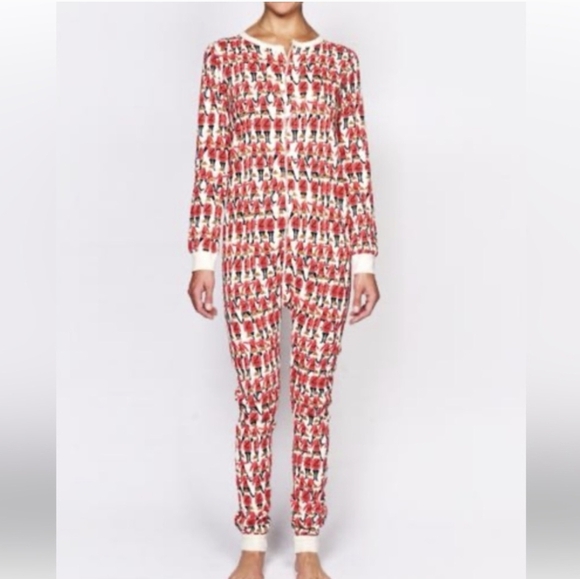 Arborist Adult Onesie Unisex Medium 5"4-5"8 RCMP Mountie Red Serge print NWT - Picture 1 of 10